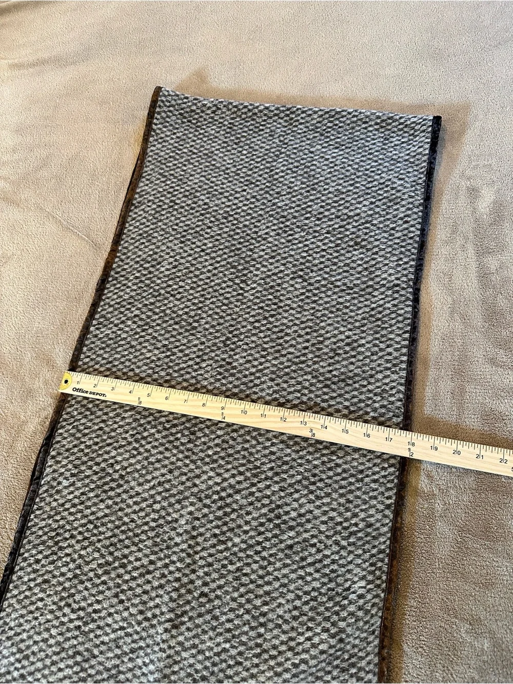 Men's/Unisex Nordstrom Brown/Grey Houndstooth Knit Scarf